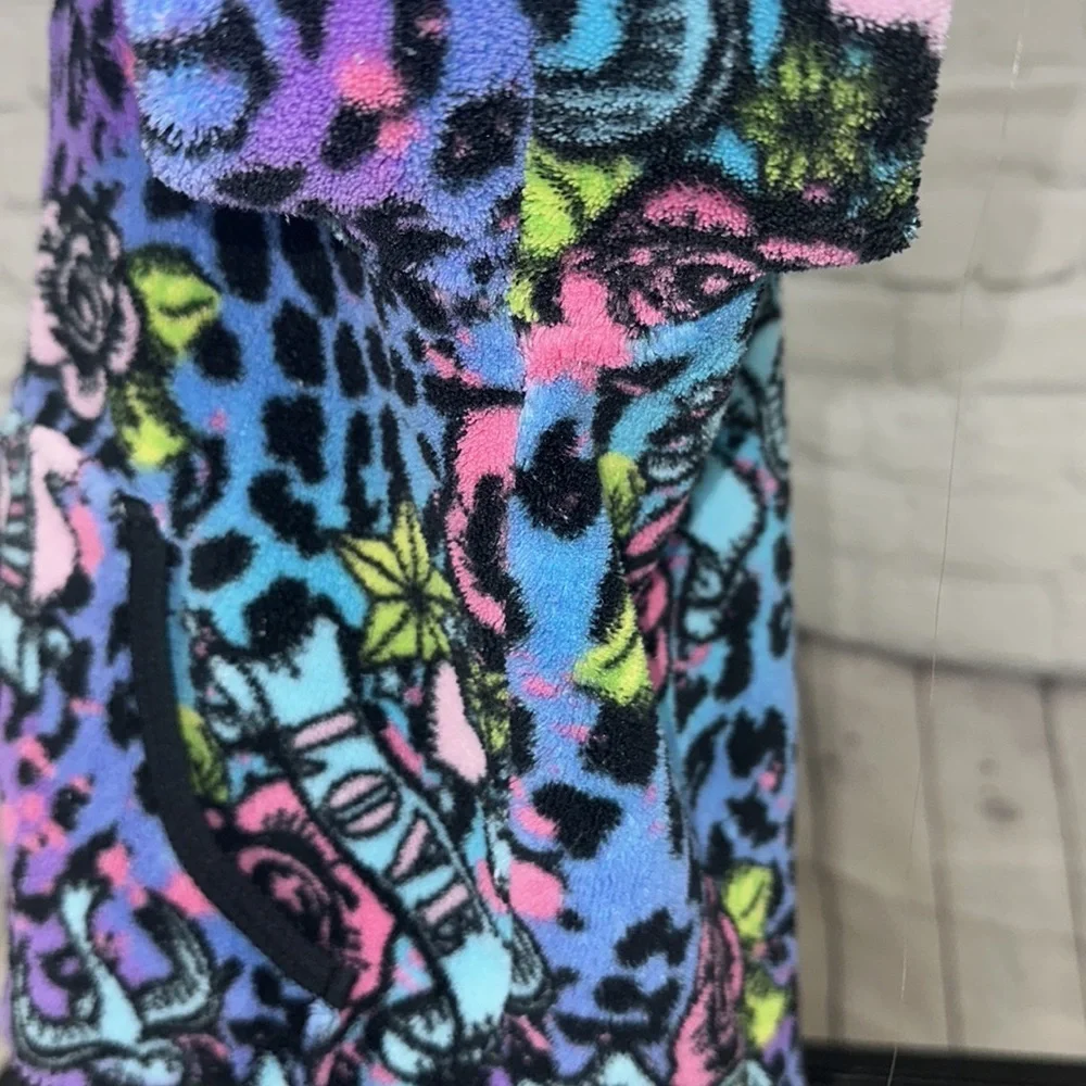 Little Girls Preloved Rainbow leopard print True Love Hoodie size 6/6x 🐆 🌈 y2k